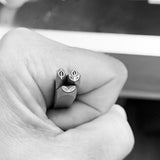 Leaves 1Step, 2Step, 3Step. Raised Design. Engraved Metal Hand Stamp Handmade.