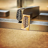 Pine Branch. Engraved Metal Hand Stamp Handmade.