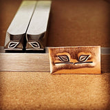 Linkable Leaf Set. Now a raised design. Engraved Metal Hand Stamp.