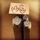 Theropod Footprint! Raised design. Metal hand stamp tools.