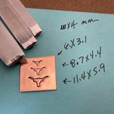 Steer Outline. Metal hand stamp tools.