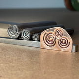Celtic Spiral. Three Sizes. Two spirals. Metal Hand Stamp.