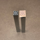 Four Petal Square. Engraved Metal Hand Stamp Handmade.