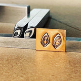 Leaf in Leaf. Two Design Choices. Engraved Metal Hand Stamp.