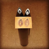 Leaf in Leaf. Two Design Choices. Engraved Metal Hand Stamp.