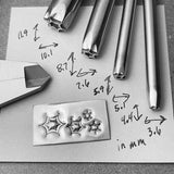 Starpuff. Unique 2.5d Effect. Four sizes. Metal Hand Stamp.