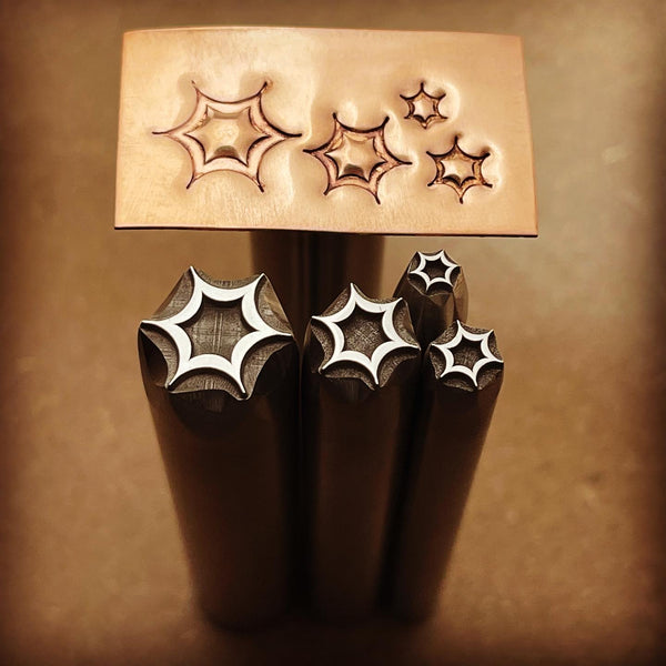 Starpuff. Unique 2.5d Effect. Four sizes. Metal Hand Stamp.