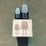 Morel Mushroom Fungi - Two Sizes - Engraved Metal Hand Stamp.