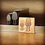 Morel Mushroom Fungi - Two Sizes - Engraved Metal Hand Stamp.