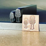 Morel Mushroom Fungi - Two Sizes - Engraved Metal Hand Stamp.