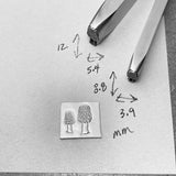 Morel Mushroom Fungi - Two Sizes - Engraved Metal Hand Stamp.