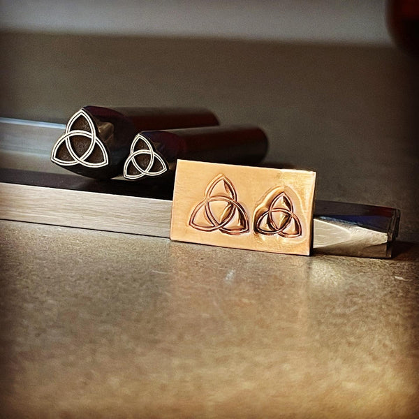 Triquetra. Two sizes. Engraved Metal Hand Stamp.