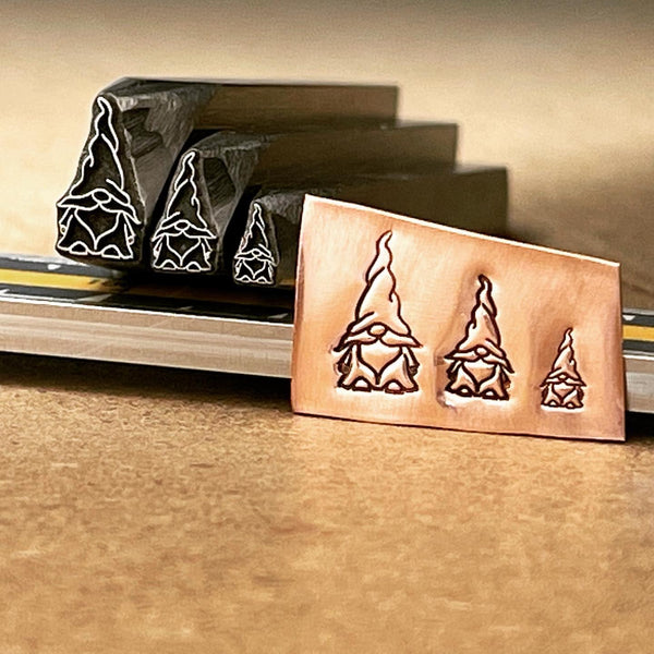 ZZ Gnome! Three Sizes. Engraved Metal Hand Stamp.