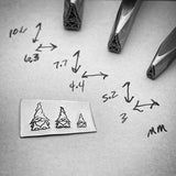 ZZ Gnome! Three Sizes. Engraved Metal Hand Stamp.